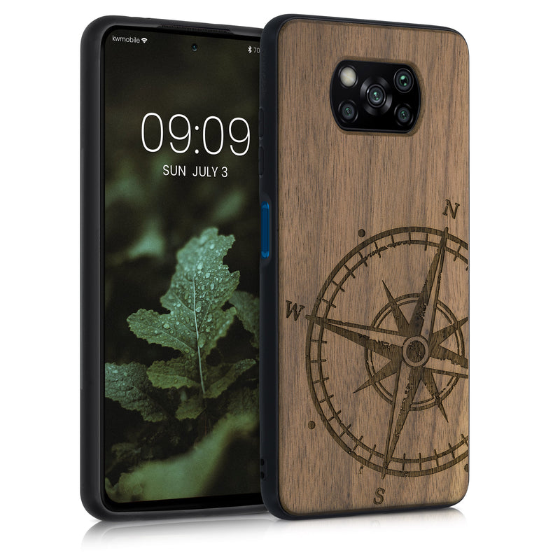 kwmobile Case Compatible with Xiaomi Poco X3 NFC / Poco X3 Pro Case - Phone Cover - TPU Compass Vintage