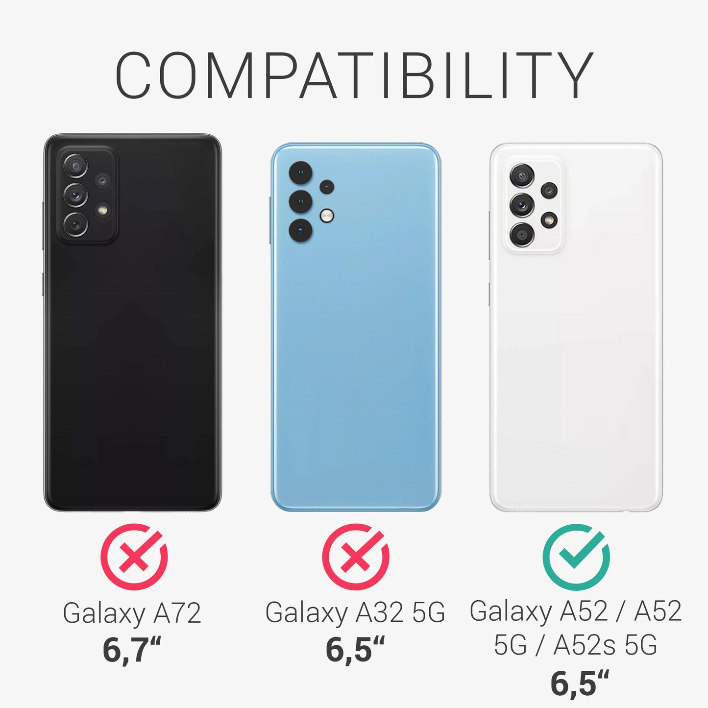 kwmobile Phone Case Compatible with Samsung Galaxy A52 / A52 5G / A52s 5G Case - Phone Cover with Card Slot