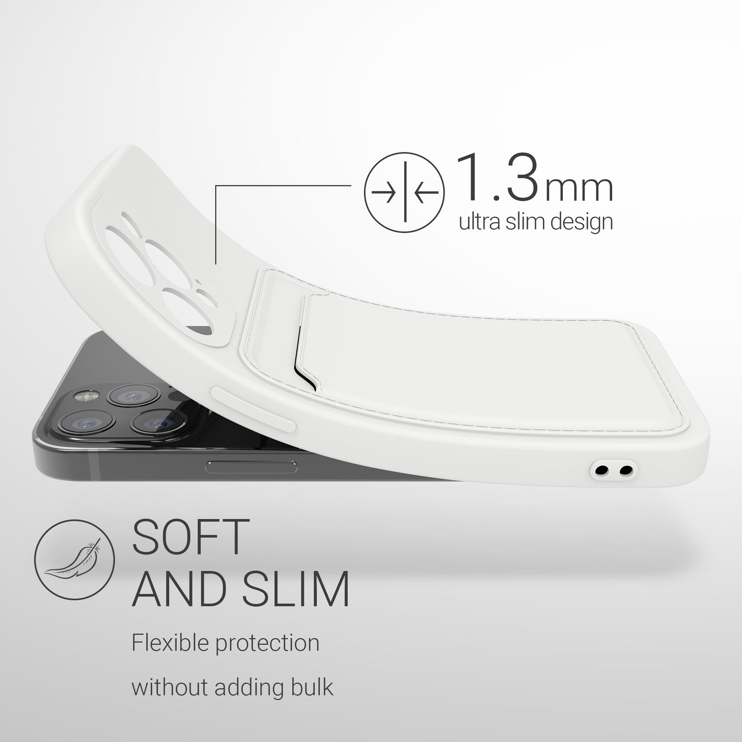 kwmobile Phone Case compatible with Apple iPhone 12 / iPhone 12 Pro Case - Phone Cover with Card Slot