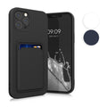 kwmobile Handyhülle kompatibel mit Apple iPhone 12 Pro Max Hülle - Handy Cover mit Fach für Karten - in Schwarz Schwarz  