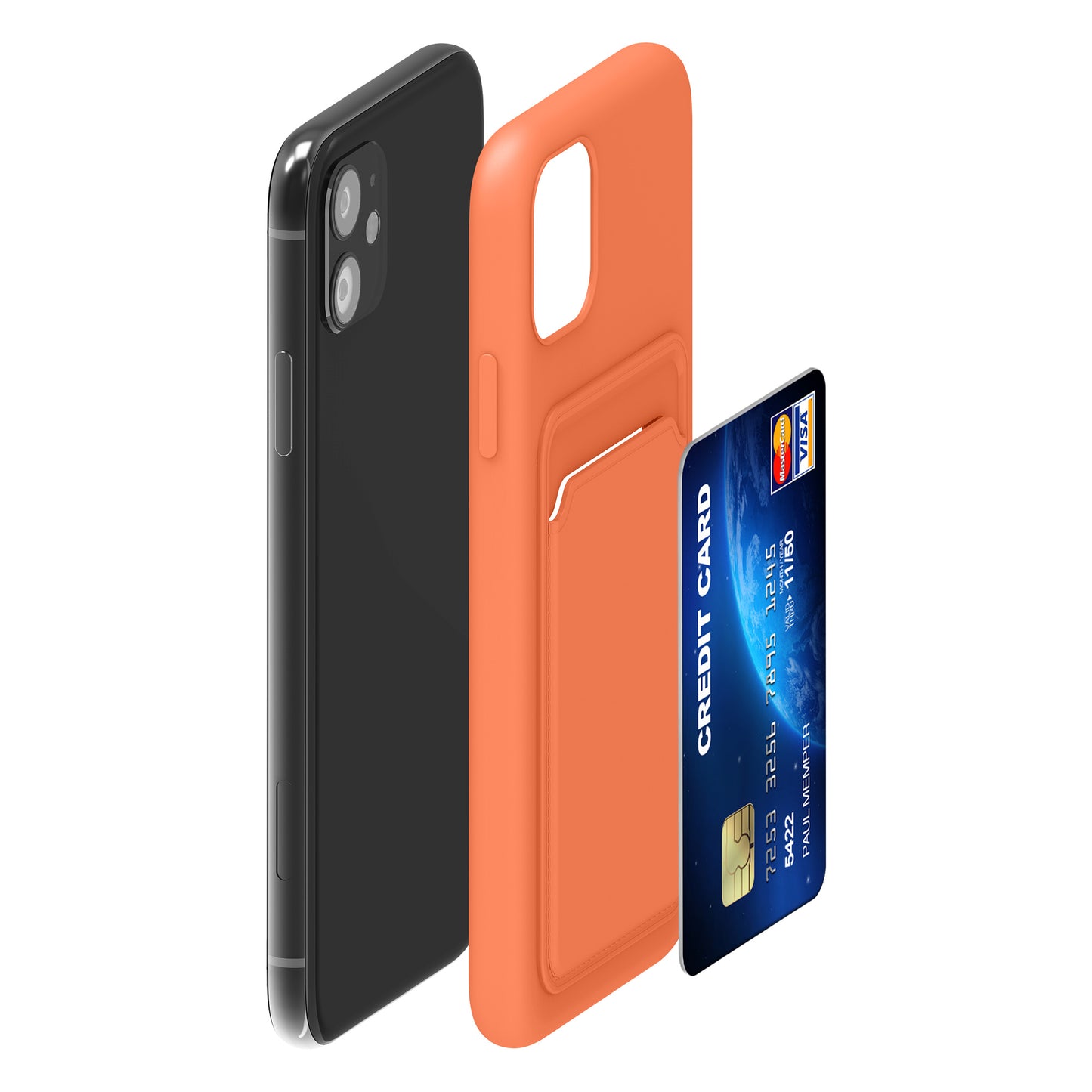 kwmobile Phone Case compatible with Apple iPhone 11 Case - Phone Cover with Card Holder