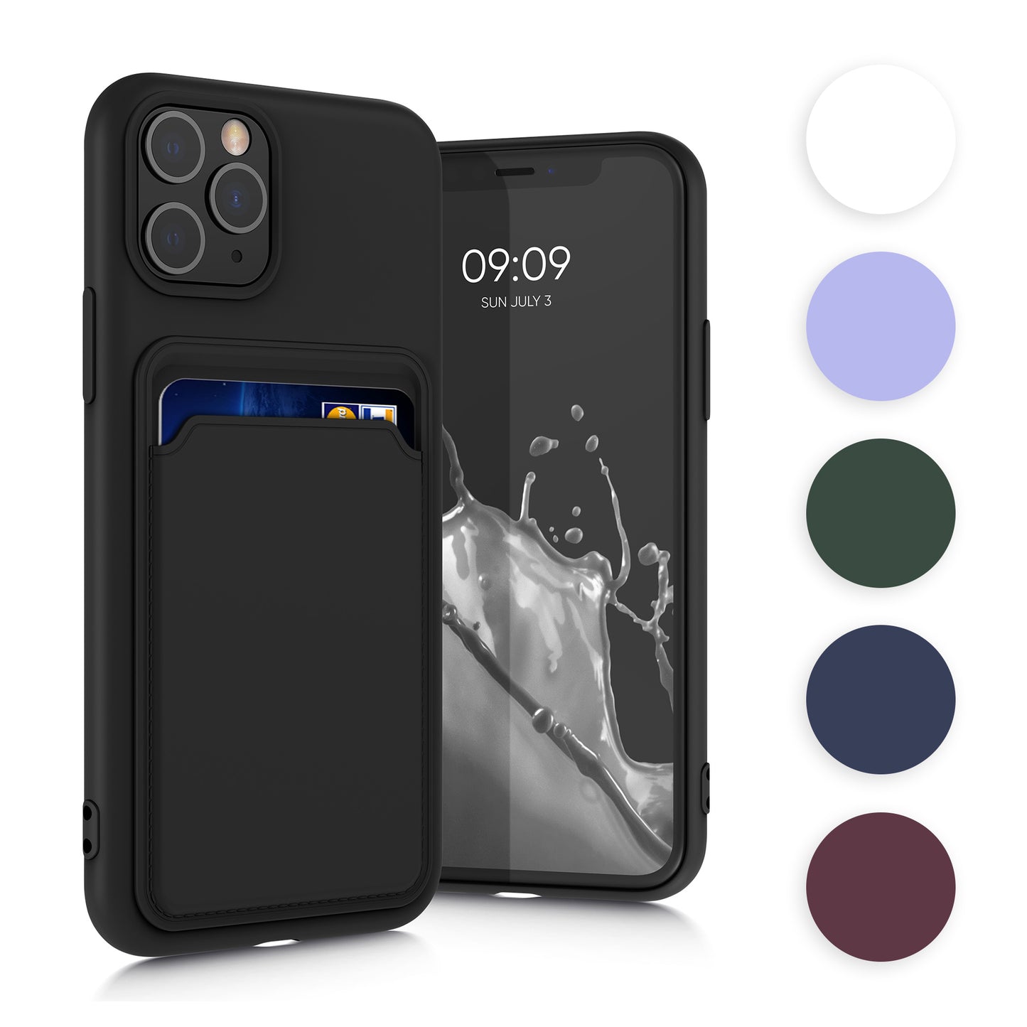 kwmobile Handyhülle kompatibel mit Apple iPhone 11 Pro Hülle - Handy Cover mit Fach für Karten - in Dunkelgrün Dunkelgrün  