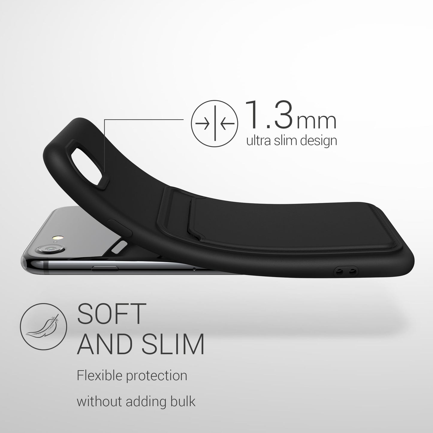kwmobile Phone Case Compatible with Apple iPhone SE (2022) / iPhone SE (2020) / iPhone 8 / iPhone 7 Case - Phone Cover with Card Slot