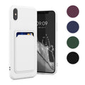 kwmobile Handyhülle kompatibel mit Apple iPhone XS Max Hülle - Handy Cover mit Fach für Karten - in Dunkelblau Dunkelblau  