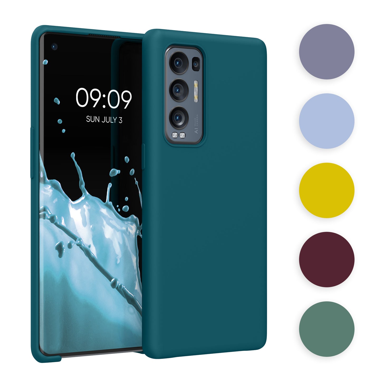 kwmobile Hülle kompatibel mit Oppo Find X3 Neo Hülle - Silikon Handy Case - Handyhülle weiche Oberfläche - kabelloses Laden - Neon Pink Neon Pink  