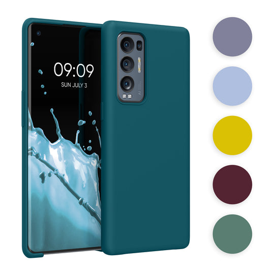 kwmobile Hülle kompatibel mit Oppo Find X3 Neo Hülle - Silikon Handy Case - Handyhülle weiche Oberfläche - kabelloses Laden - Neon Pink Neon Pink  