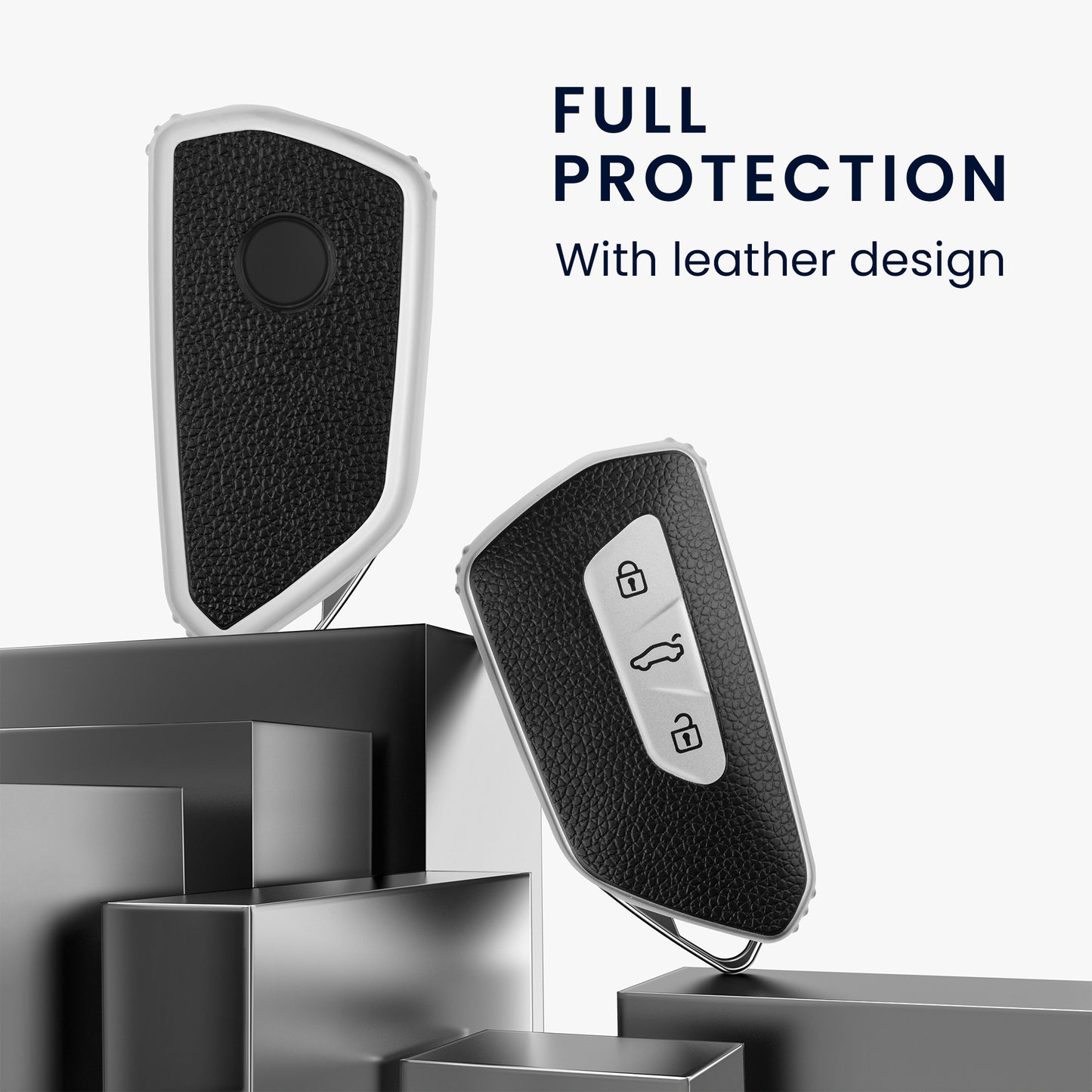 kwmobile Car Key Case Compatible with VW Golf 8 3-Button Car Key - Key Fob Cover