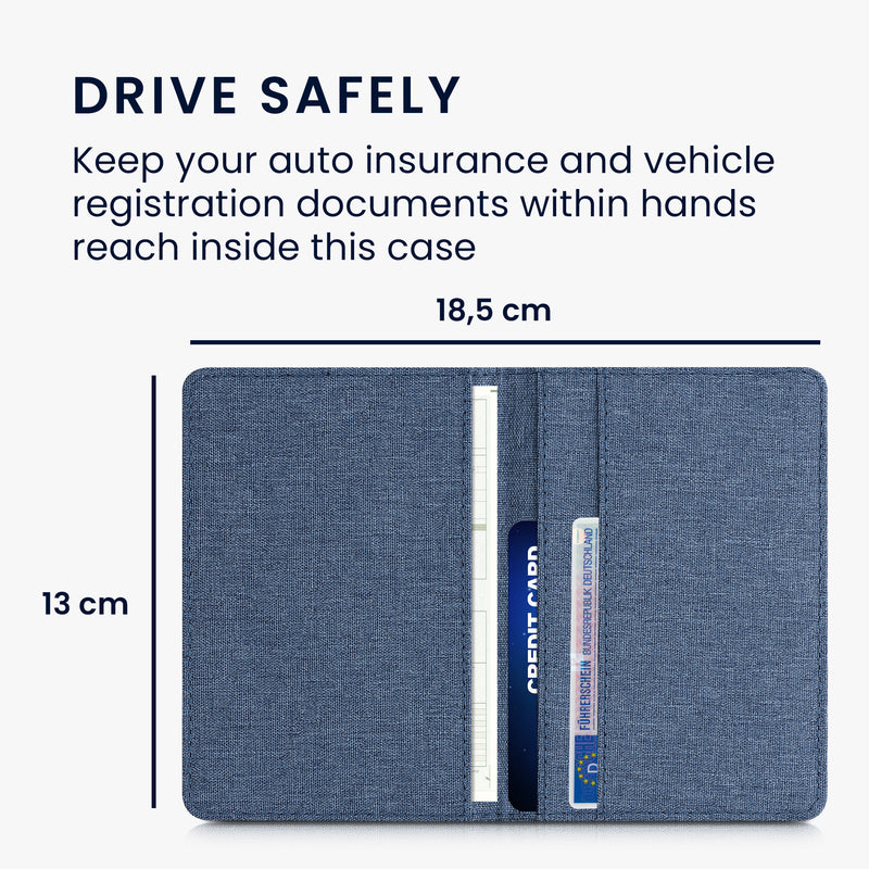 kwmobile Car Registration Holder with Card Slots Pouch Case for Car Registration Certificate Driver's License