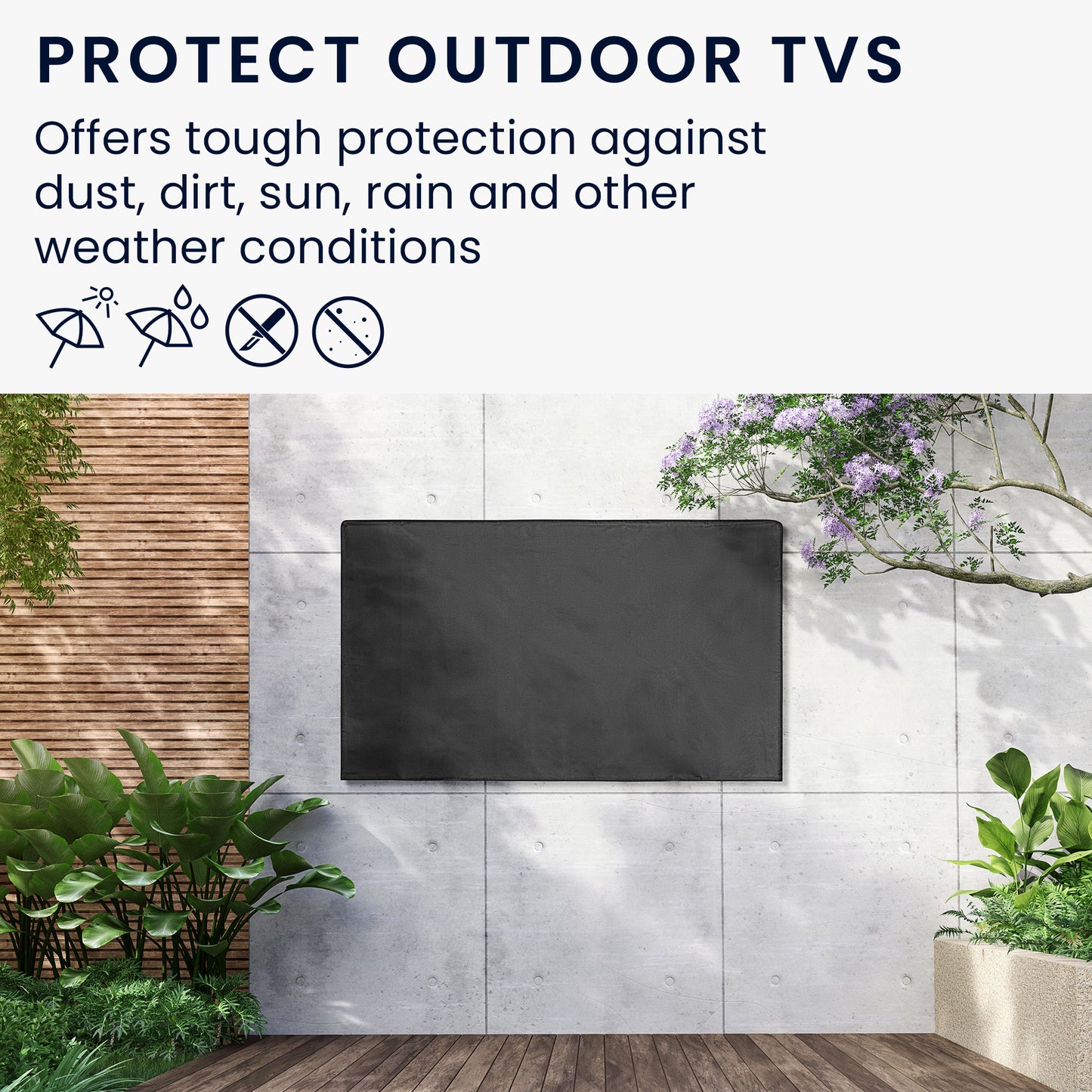 kwmobile 43" Outdoor TV Cover Television Screen Protector Weatherproof