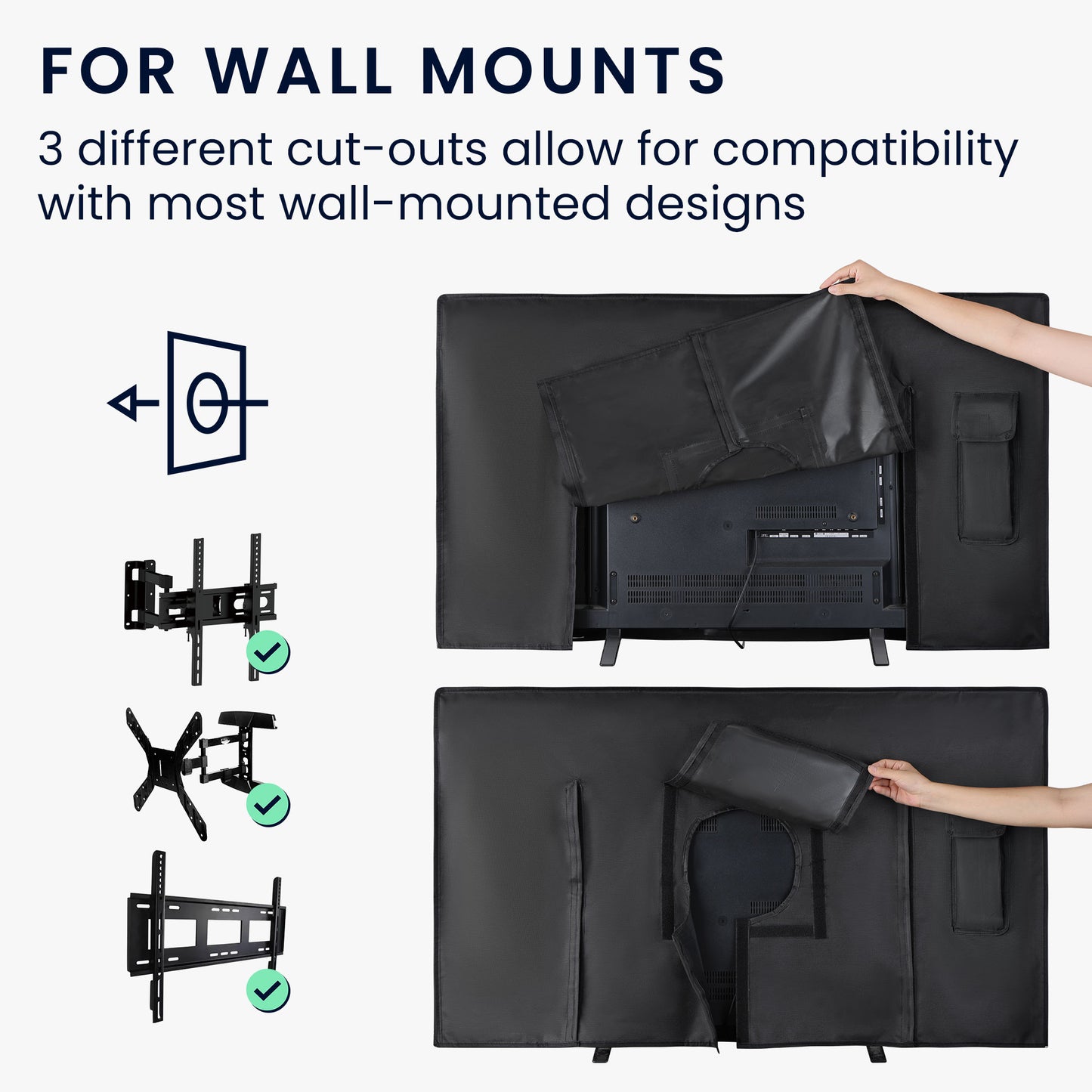 kwmobile 43" Outdoor TV Cover Television Screen Protector Weatherproof