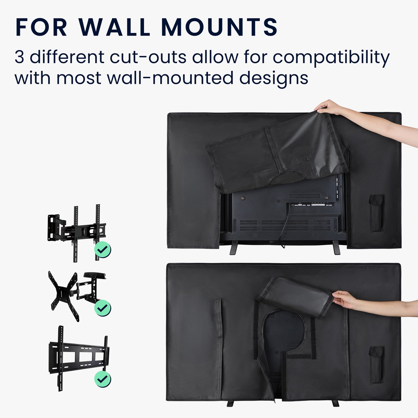 kwmobile 75" TV Outdoor TV Cover Television Screen Protector Weatherproof