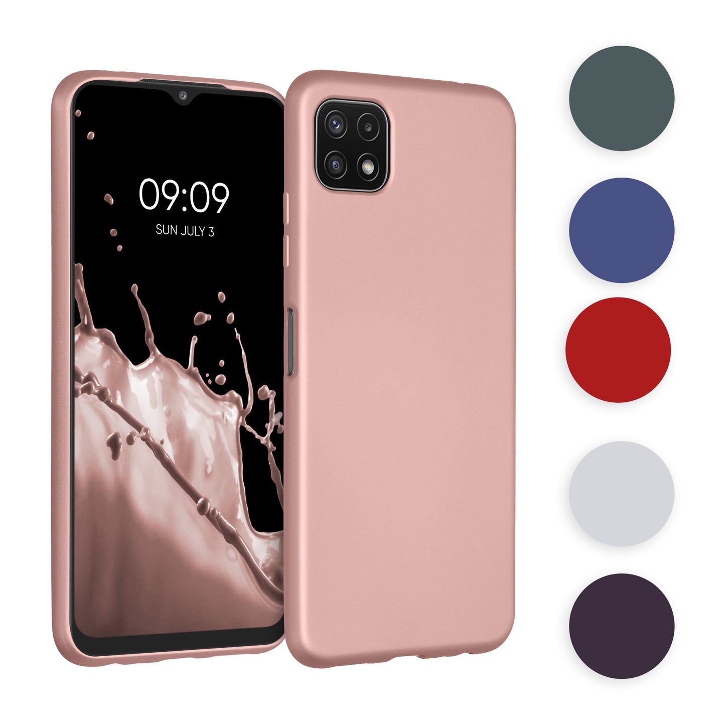 kwmobile Case kompatibel mit Samsung Galaxy A22 5G Hülle - Schutzhülle aus Silikon metallisch schimmernd - Handyhülle Metallic Gold Metallic Gold  