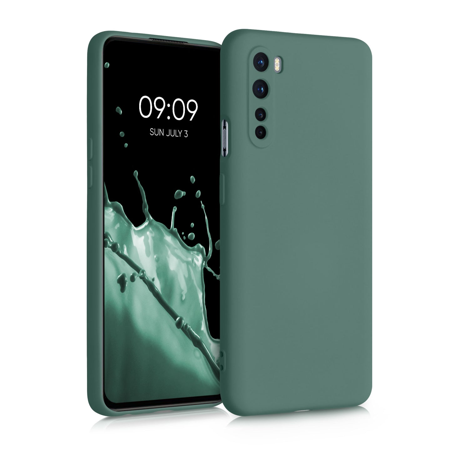kwmobile Case compatible with OnePlus Nord Case - Rubberized Silicone Phone Case - Protective Cover for Wireless Charging - Case