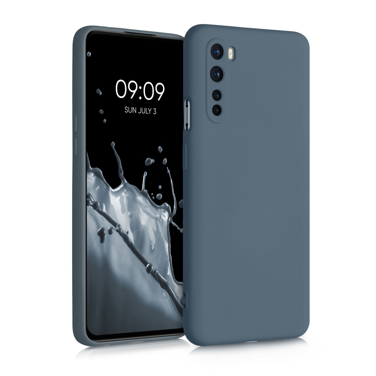 kwmobile Case compatible with OnePlus Nord Case - Rubberized Silicone Phone Case - Protective Cover for Wireless Charging - Case