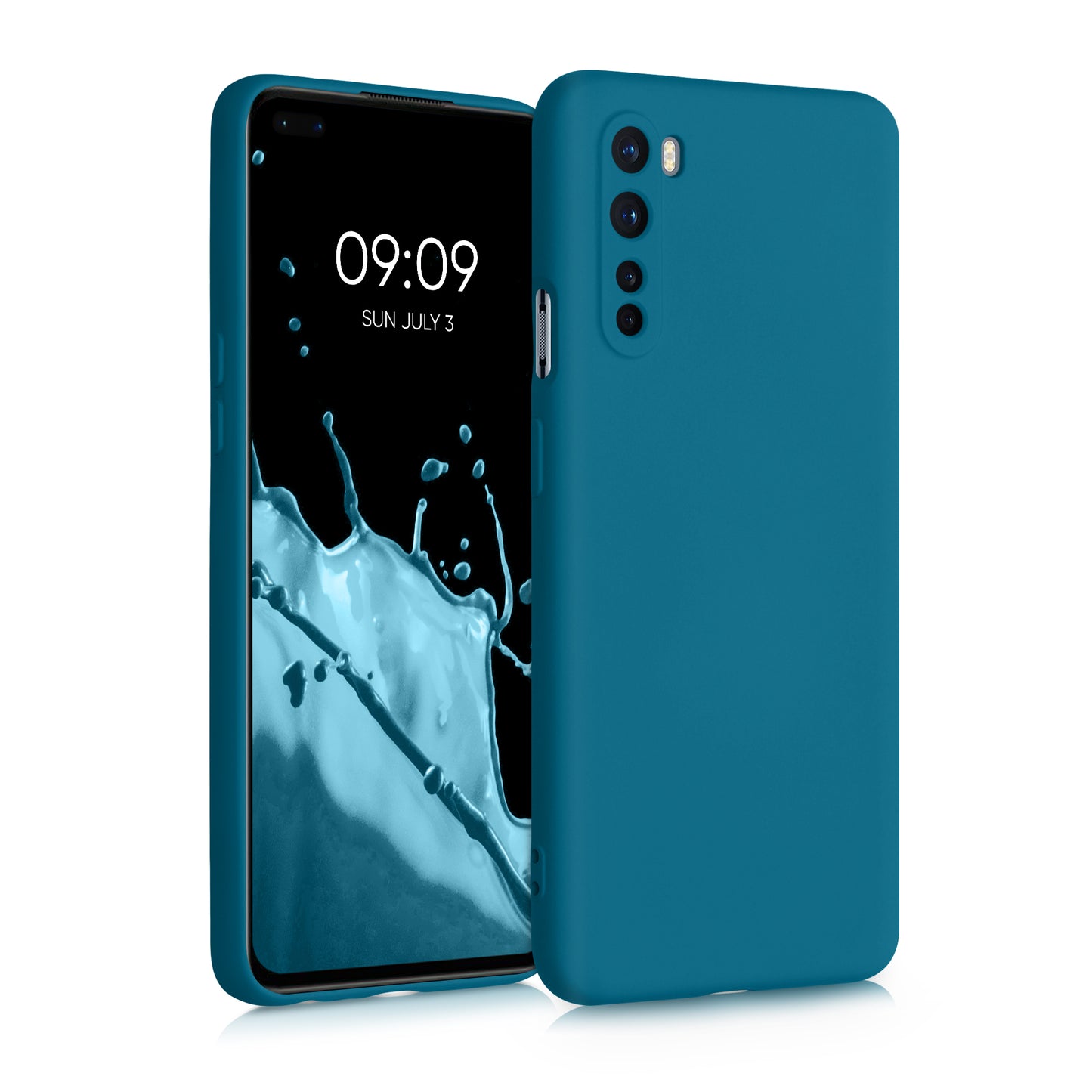 kwmobile Case compatible with OnePlus Nord Case - Rubberized Silicone Phone Case - Protective Cover for Wireless Charging - Case