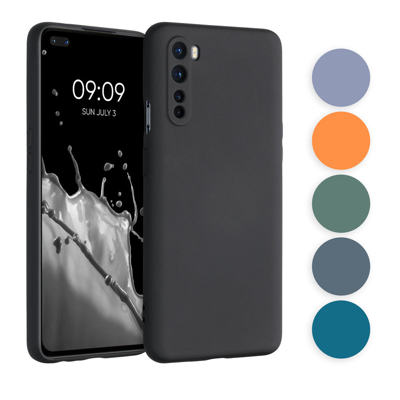 kwmobile Hülle kompatibel mit OnePlus Nord Hülle - gummierte TPU Silikon Handyhülle - Schutzhülle für kabelloses Laden - Case in Karibikblau Karibikblau  