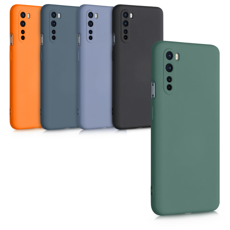 kwmobile Case compatible with OnePlus Nord Case - Rubberized Silicone Phone Case - Protective Cover for Wireless Charging - Case