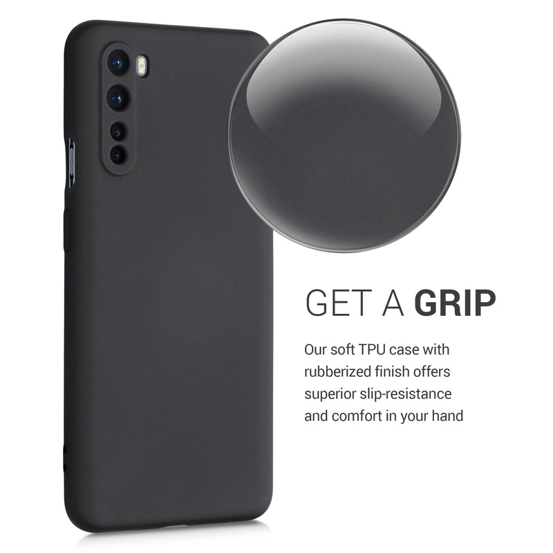 kwmobile Case compatible with OnePlus Nord Case - Rubberized Silicone Phone Case - Protective Cover for Wireless Charging - Case
