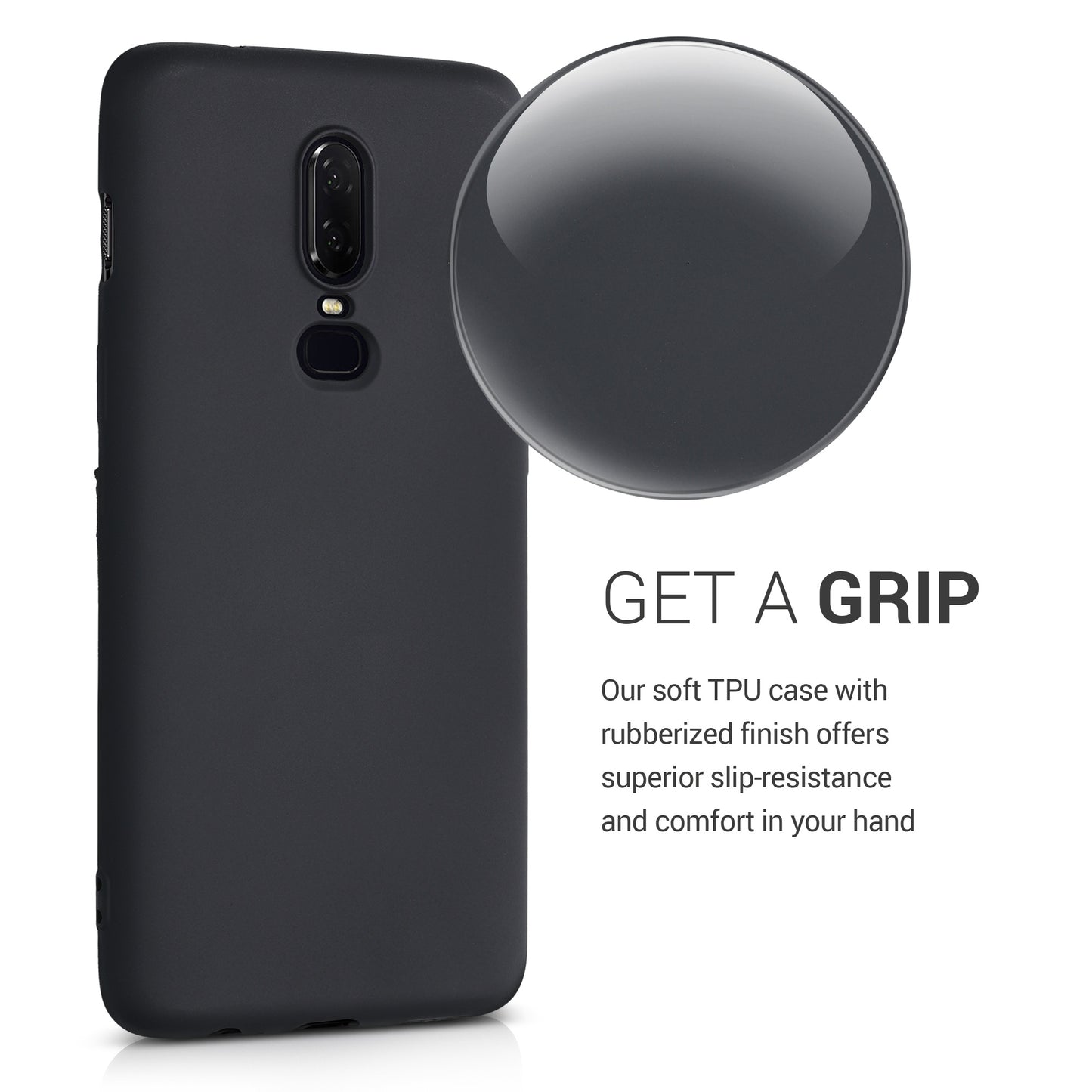 kwmobile Case compatible with OnePlus 6 - Protective Cover for Wireless Charging - Case