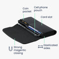 kwmobile Cell Phone Belt Pouch with Card Slots - Case 17.2 x 8.5 cm Cell Phone Bag with Belt Loop Clip