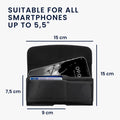 kwmobile Cell Phone Belt Pouch with Card Slots - Case 17.2 x 8.5 cm Cell Phone Bag with Belt Loop Clip