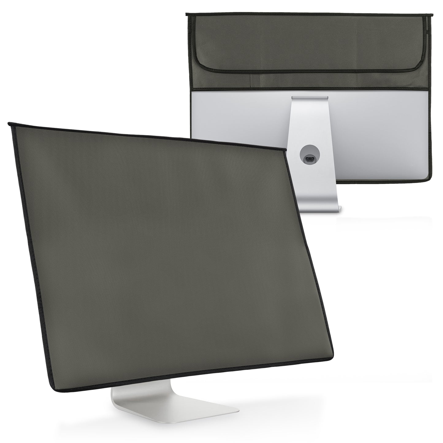 kwmobile Hülle kompatibel mit 20-22" Monitor - mit 2 Fächern auf Rückseite - Schutzhülle in Dunkelgrau Dunkelgrau  