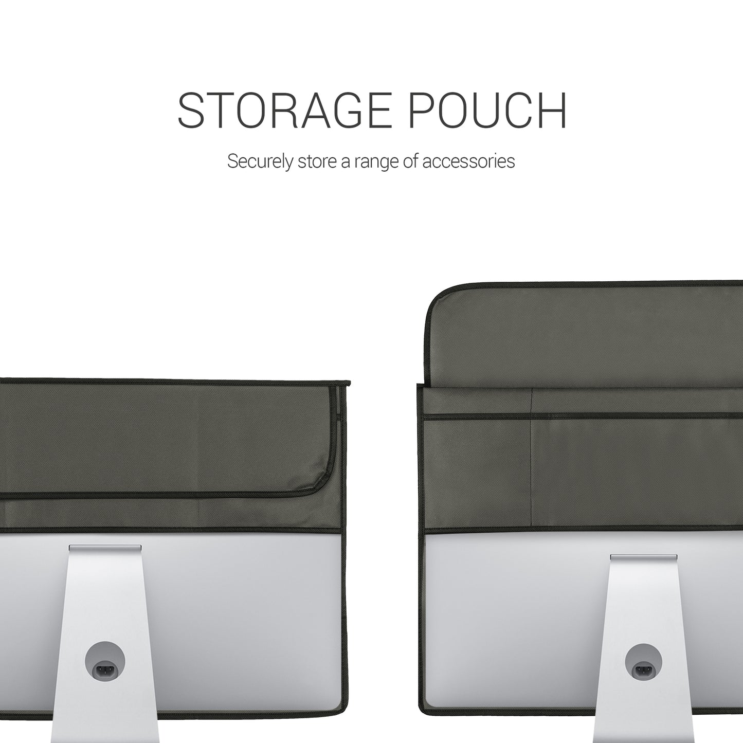 kwmobile Cover Compatible with 20-22" Monitor - with 2 Pockets on Back - Protective Cover