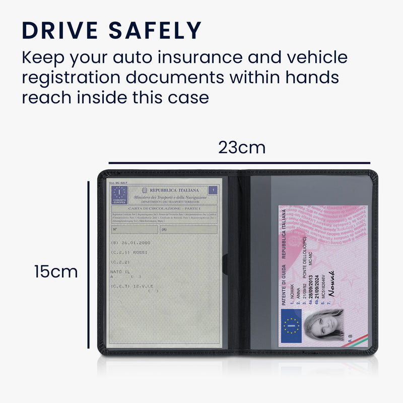 kwmobile Vehicle Registration Holder with Card Slots - Pouch for Italian Car Registration Document Driver's License