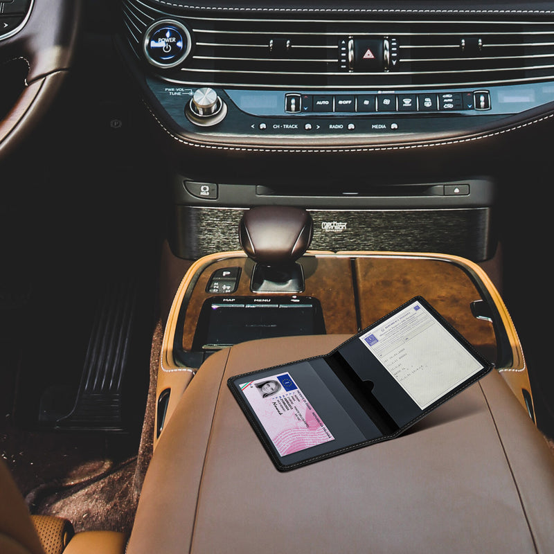 kwmobile Vehicle Registration Holder with Card Slots - Pouch for Italian Car Registration Document Driver's License