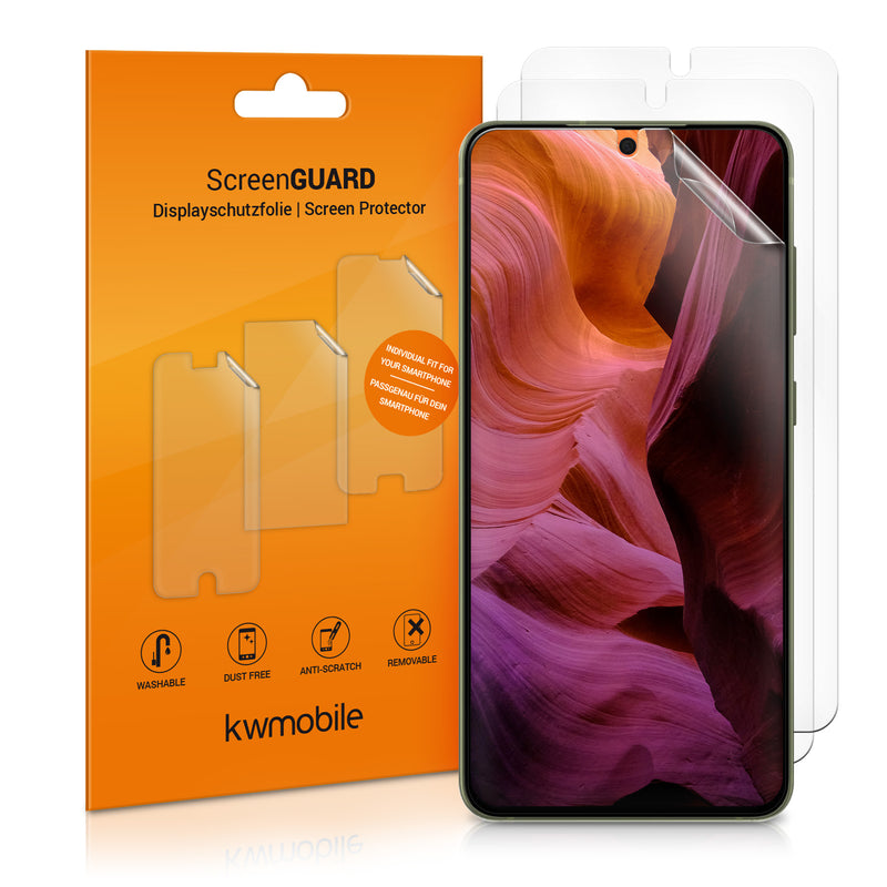 kwmobile 3x Displayschutzfolie kompatibel mit Samsung Galaxy S21 FE Folie - klare Schutzfolien Set in transparent Transparent  