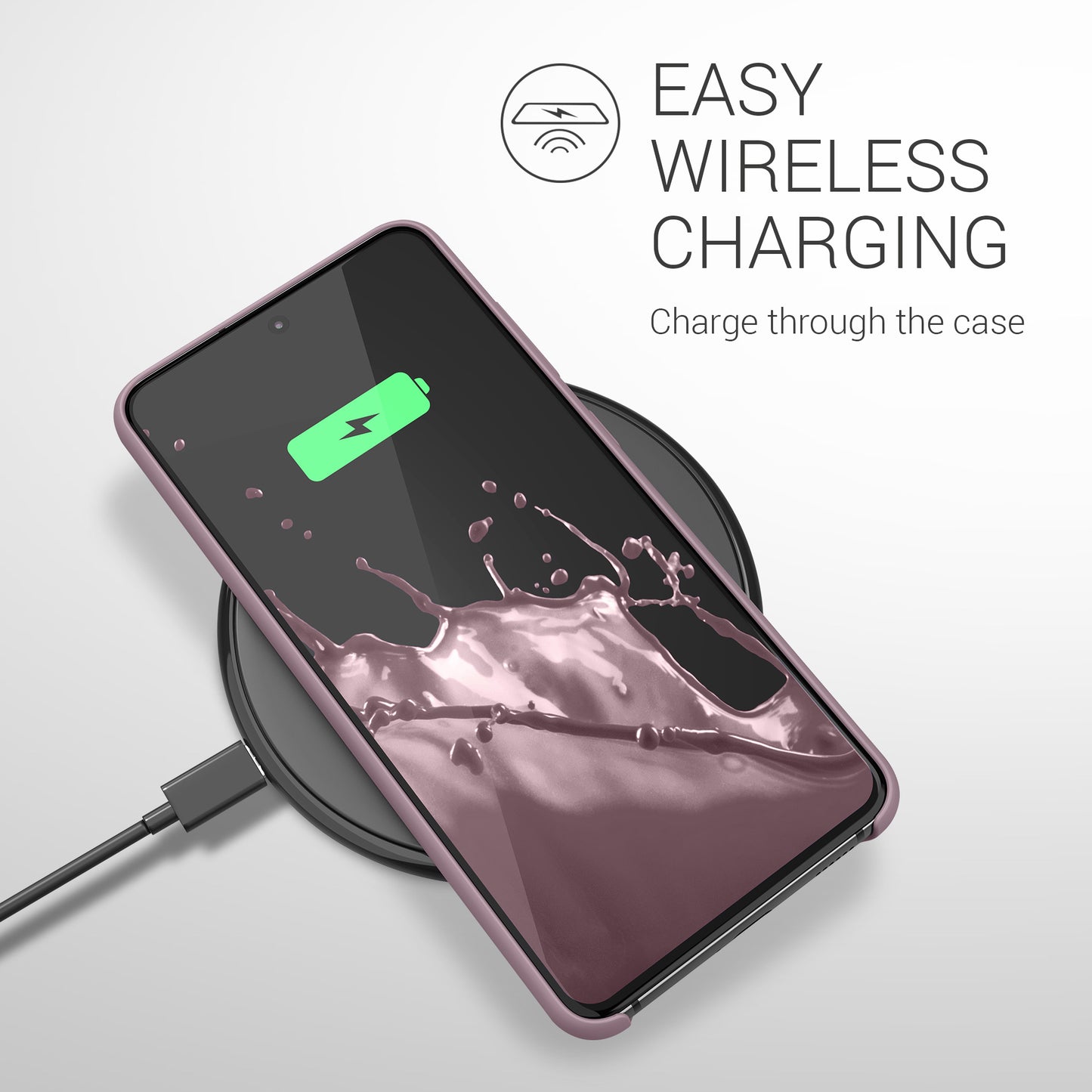kwmobile Phone Case for Samsung Galaxy S21 FE - Silicone Cover - Wireless Charging - Protective Cover