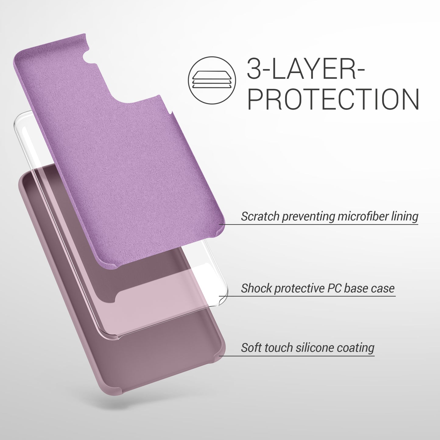 kwmobile Phone Case for Samsung Galaxy S21 FE - Silicone Cover - Wireless Charging - Protective Cover