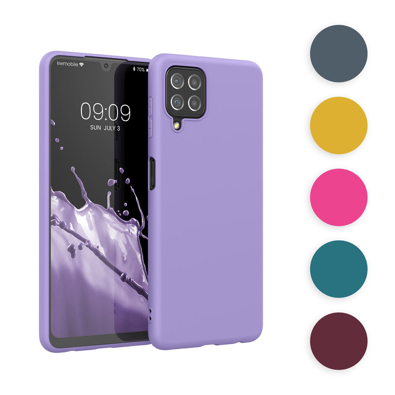 kwmobile Hülle kompatibel mit Samsung Galaxy A22 4G Hülle - weiches TPU Silikon Case - Cover geeignet für kabelloses Laden - Schwarz matt Schwarz matt  