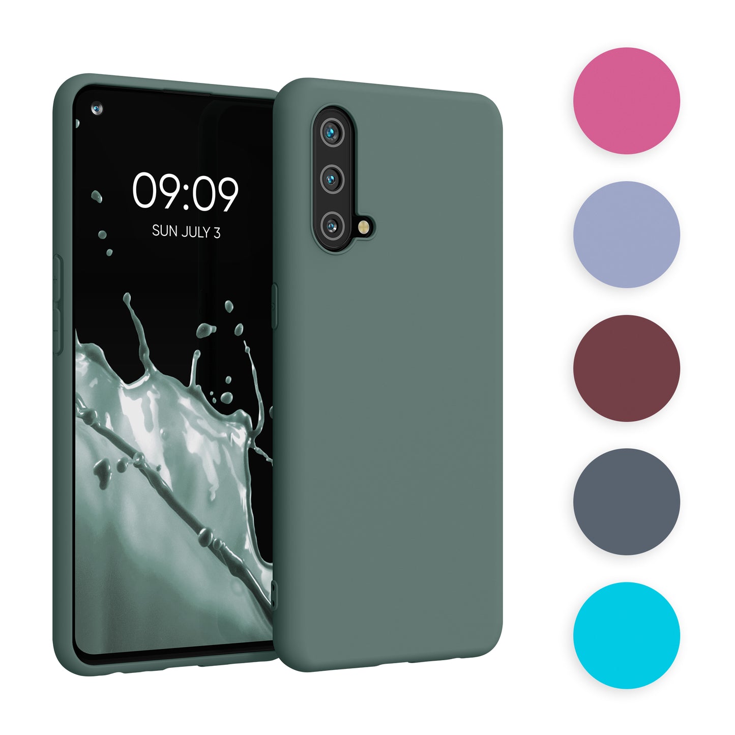kwmobile Hülle kompatibel mit OnePlus Nord CE 5G Hülle - weiches TPU Silikon Case - Cover geeignet für kabelloses Laden - Blaugrün Blaugrün  