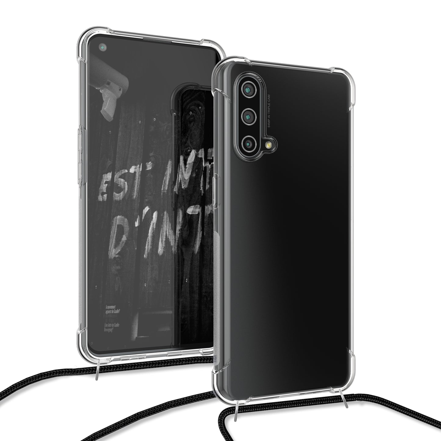 kwmobile Necklace Case compatible with OnePlus Nord CE 5G Cover Silicone Case with Lanyard Phone Case