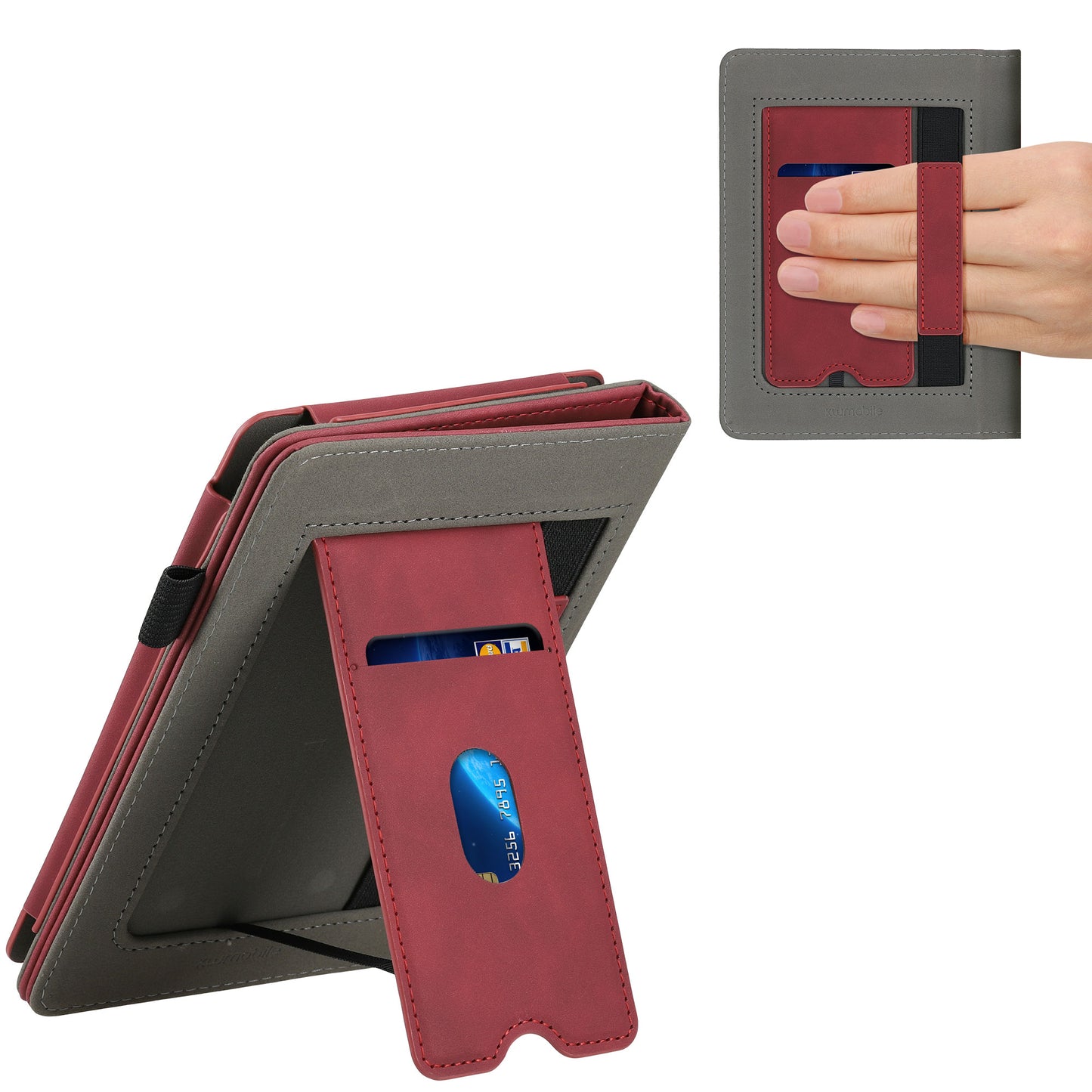 kwmobile Protective Case Compatible with Amazon Kindle Paperwhite Flip Case - Cover with Hand Strap
