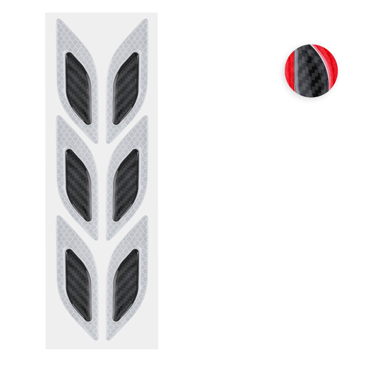 kwmobile 6x Universal Auto Stoßstangen Aufkleber - Stoßstangenschutz Folie - Schutzfolie Schutzleiste Schwarz Grau 10,5x3,4 cm Schwarz  [dsg01]