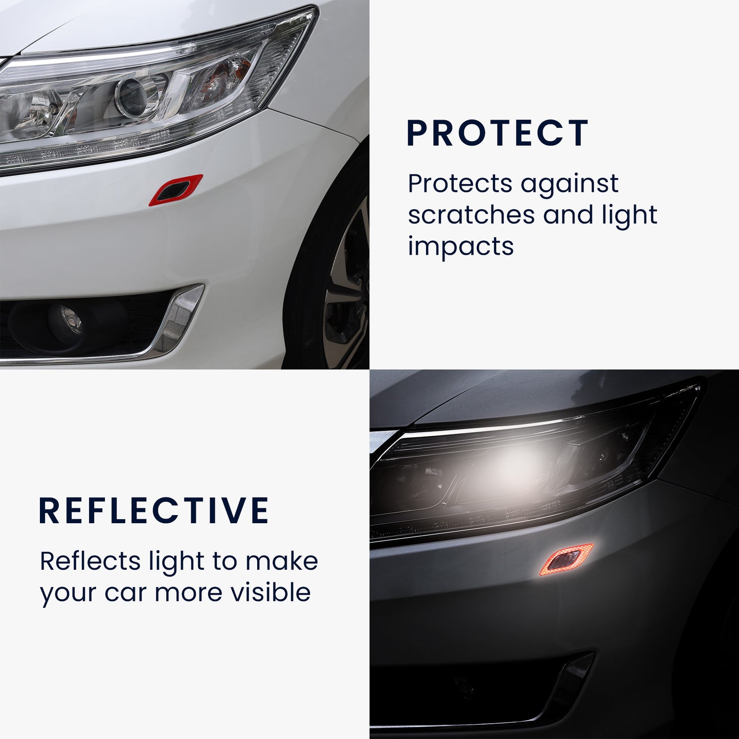kwmobile Universal Car Bumper Sticker Bumper Protector Film Protective Film Protection Strip 10.5x3.4 cm