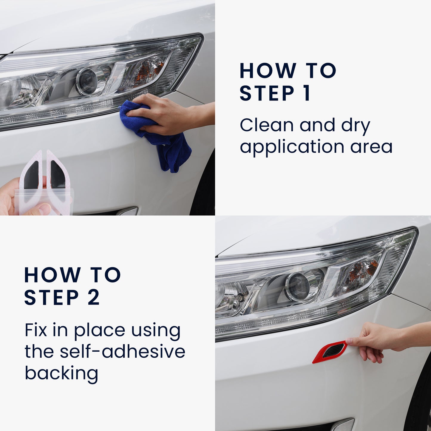 kwmobile Universal Car Bumper Sticker Bumper Protector Film Protective Film Protection Strip 10.5x3.4 cm