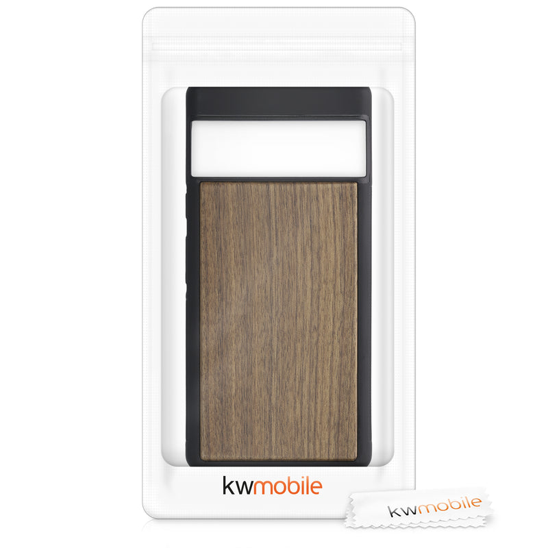 Wooden Case with TPU Bumper for Google Pixel 6 Pro Walnut Wood