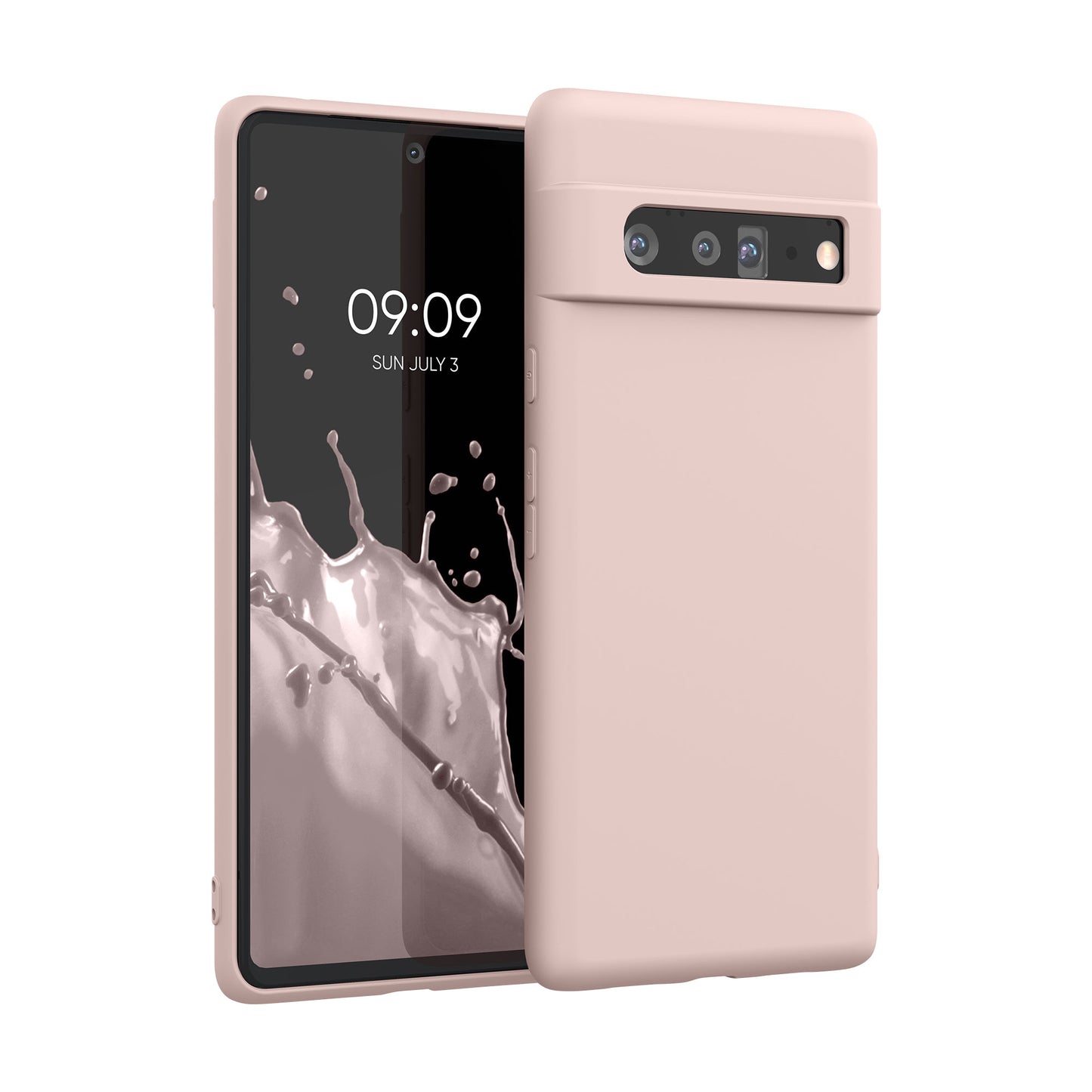 kwmobile Case Compatible with Google Pixel 6 Pro - Rubberized Silicone Phone Cover - Protective Cover for Wireless Charging - Case
