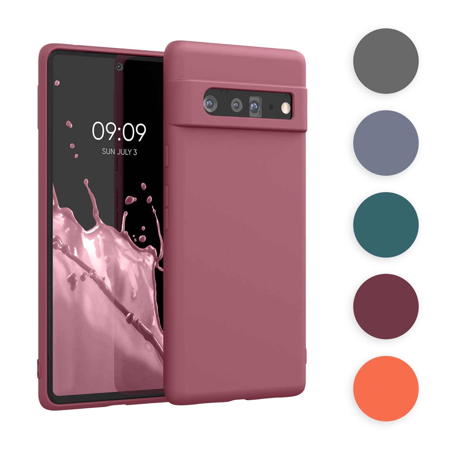 kwmobile Hülle kompatibel mit Google Pixel 6 Pro Hülle - gummierte TPU Silikon Handyhülle - Schutzhülle für kabelloses Laden - Case in Neon Pink Neon Pink  