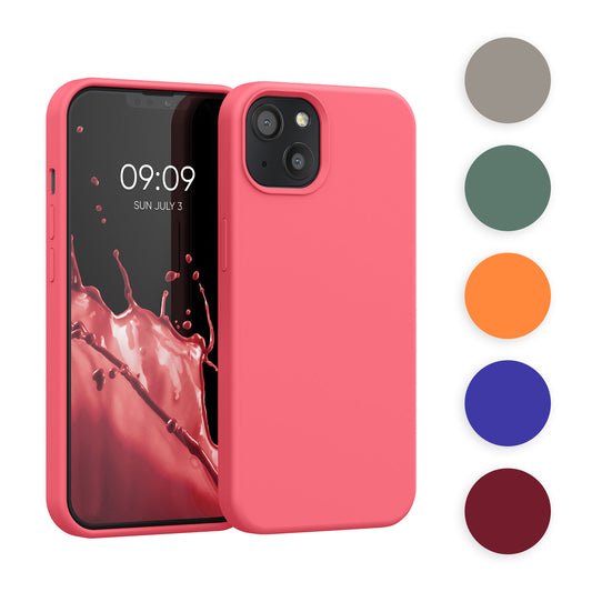 kwmobile Handyhülle für iPhone 13 Hülle, für iPhone 13 Case - Hülle Silikon - kabelloses Laden - Rot Rot  