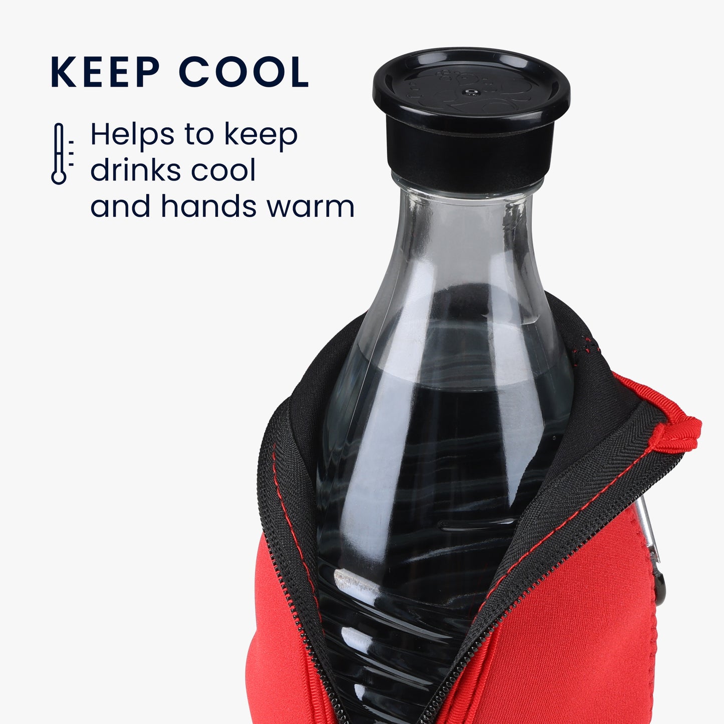 kwmobile Protective Cover Compatible with SodaStream Glass Bottle Bottle Cooler for Water Carafe