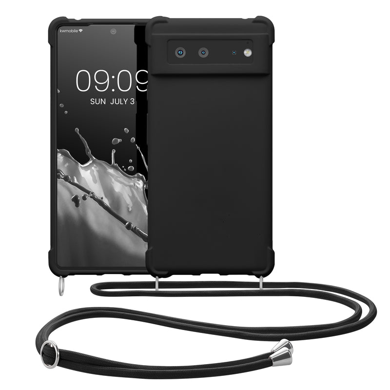 kwmobile Necklace Case compatible with Google Pixel 6 - Lanyard Cover - Silicone Protective Case