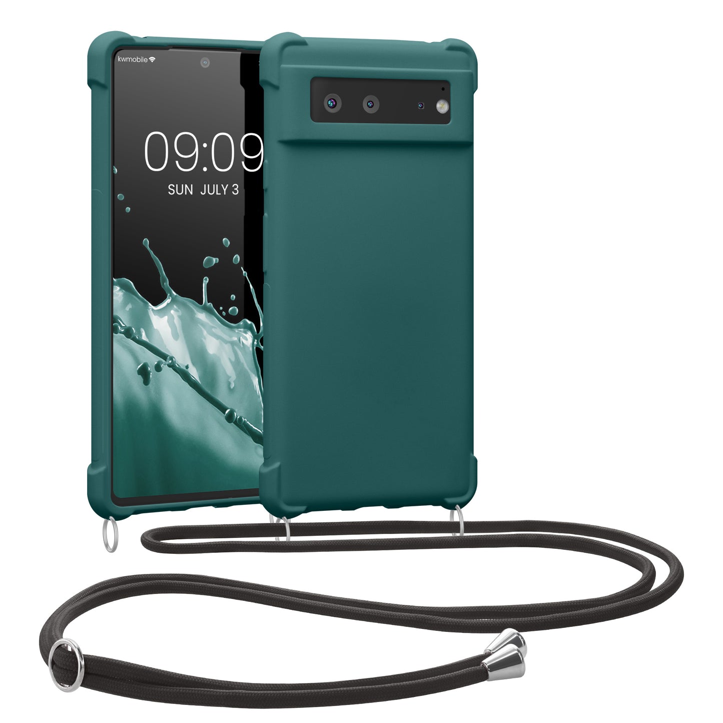 kwmobile Necklace Case compatible with Google Pixel 6 - Lanyard Cover - Silicone Protective Case