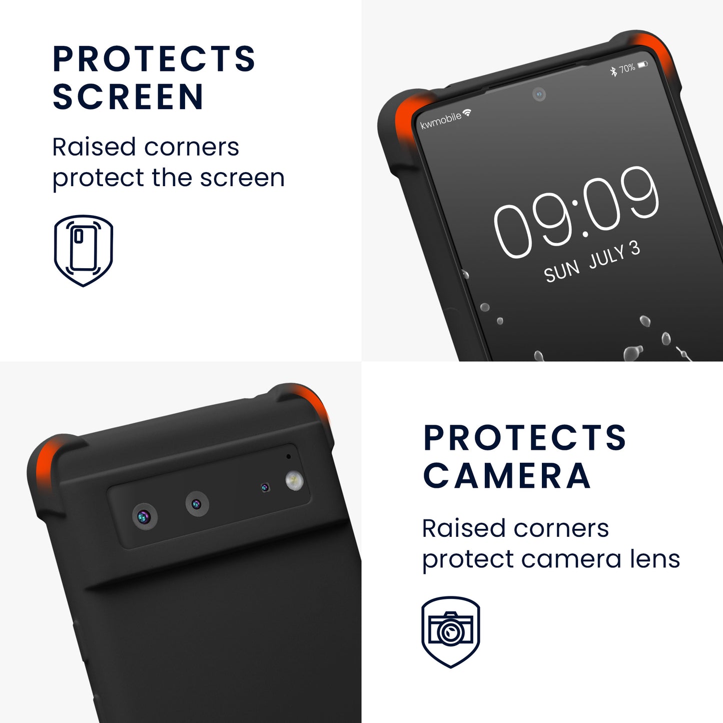 kwmobile Necklace Case compatible with Google Pixel 6 - Lanyard Cover - Silicone Protective Case