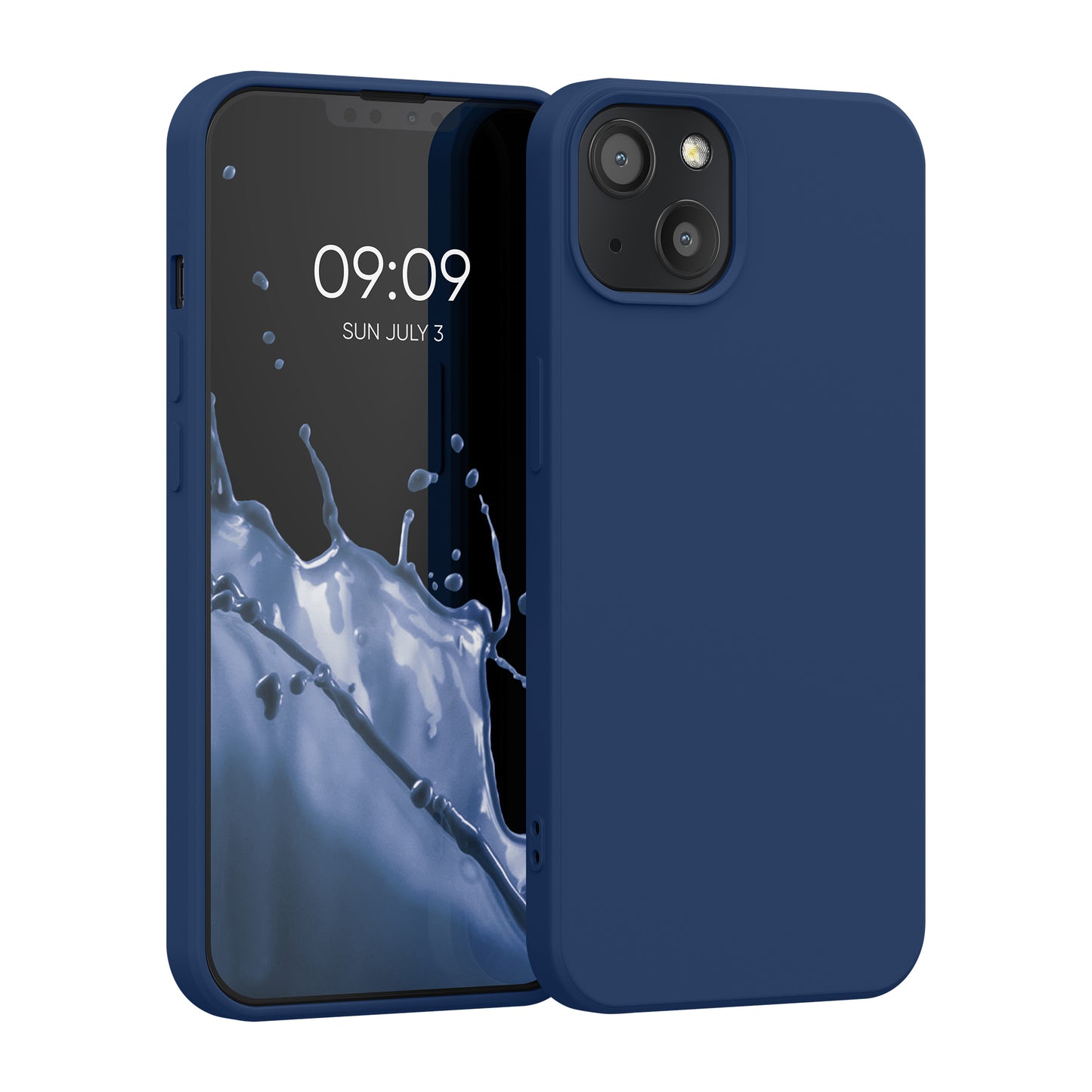 kwmobile Case Compatible with Apple iPhone 13 - Rubberized Silicone Phone Case - Protective Cover for Wireless Charging - Case