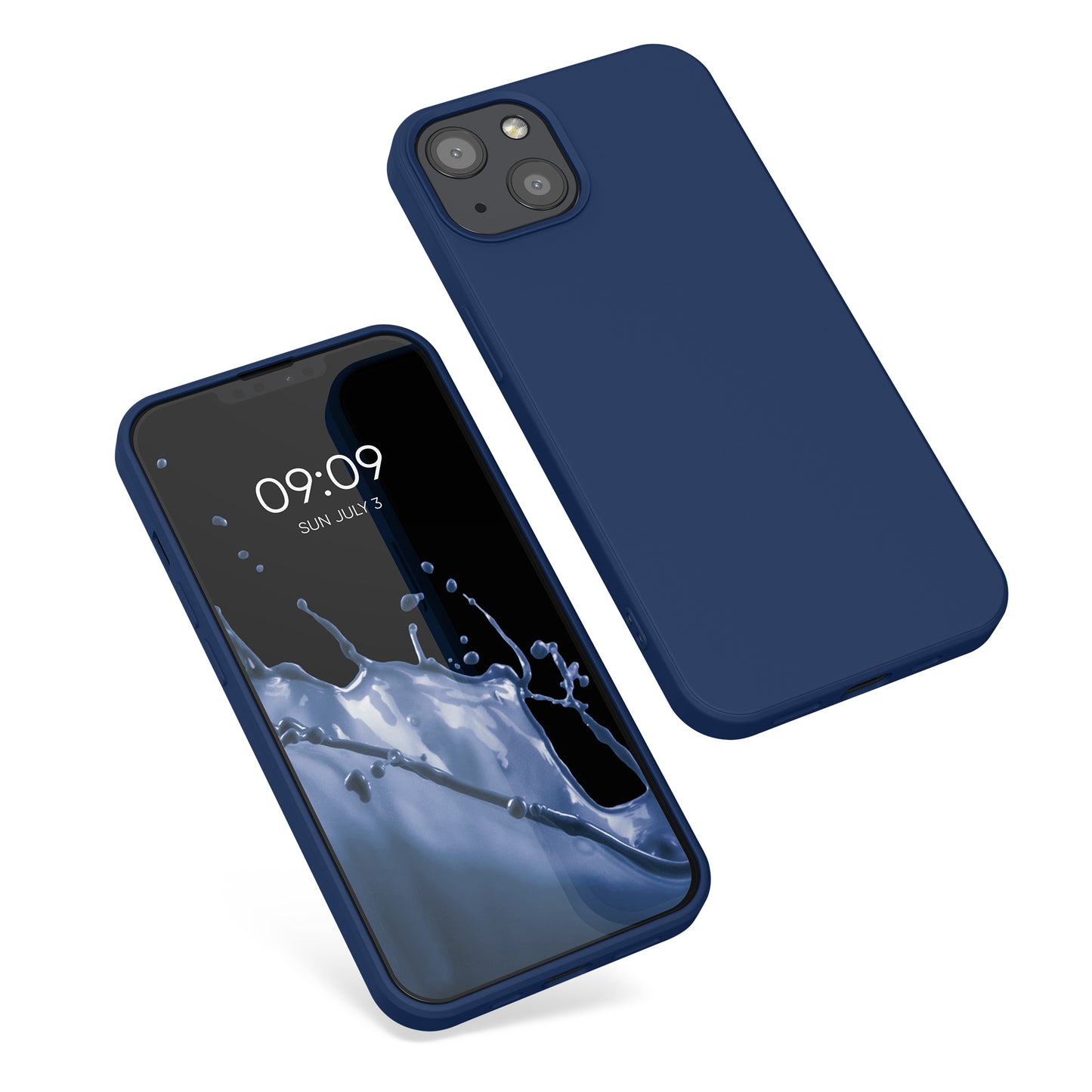 kwmobile Case Compatible with Apple iPhone 13 - Rubberized Silicone Phone Case - Protective Cover for Wireless Charging - Case