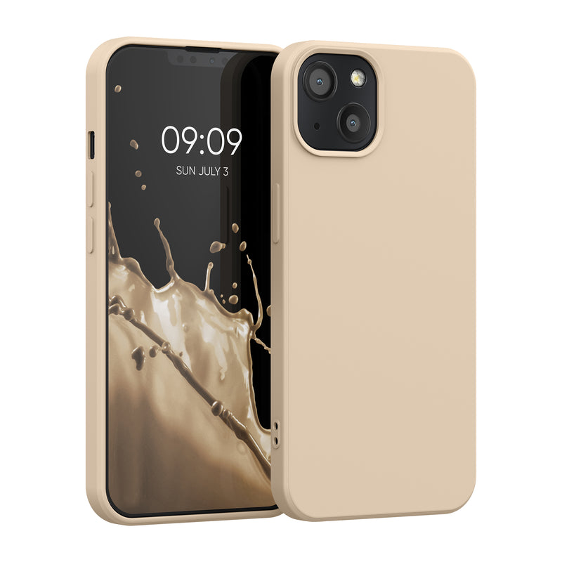 kwmobile Case Compatible with Apple iPhone 13 - Rubberized Silicone Phone Case - Protective Cover for Wireless Charging - Case